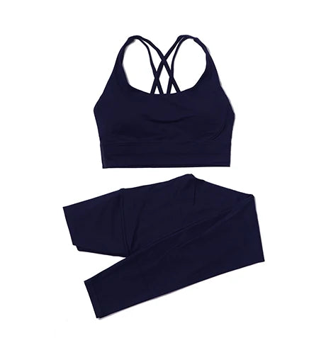 Women's Yoga Set with Sports Bra & High-Waist Leggings