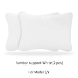 OULEX For Tesla Model 3 Y/Juniper Flocking/Leather Car Seat Neck Pillow Soft Memory Neck Pillow High-Quality Headrest Support