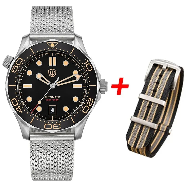 Watchdives WD007 V4 42mm Watch PT5000 Automatic Movement Titanium NTTD Wristwatch Domed Sapphire Crystal C3 Super Luminous Watch