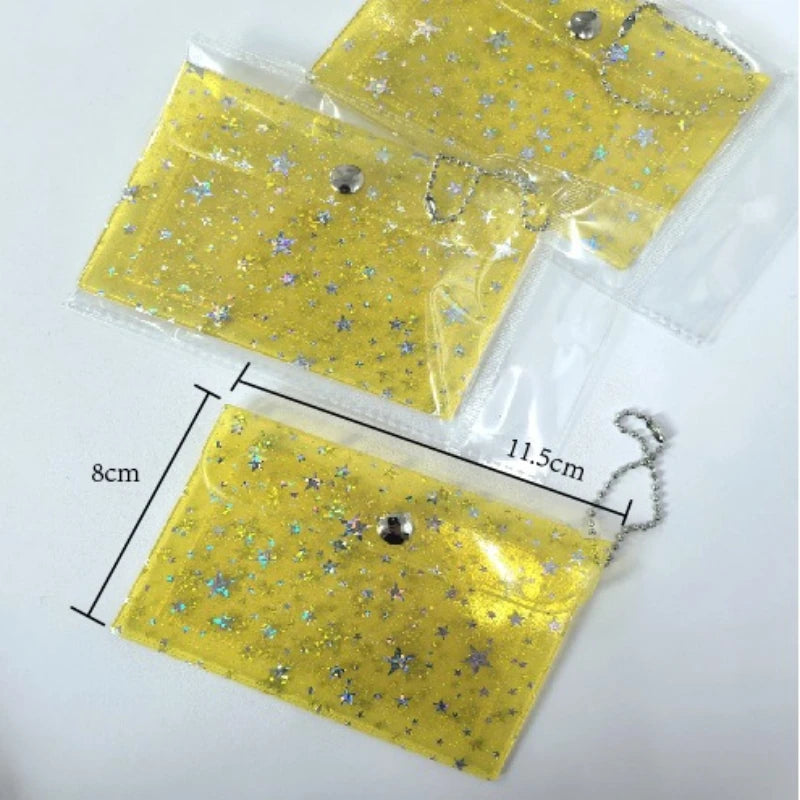 Transparent Laser Star Card Bag Mini Cute Wallet for Women Credit Card Holder Purse