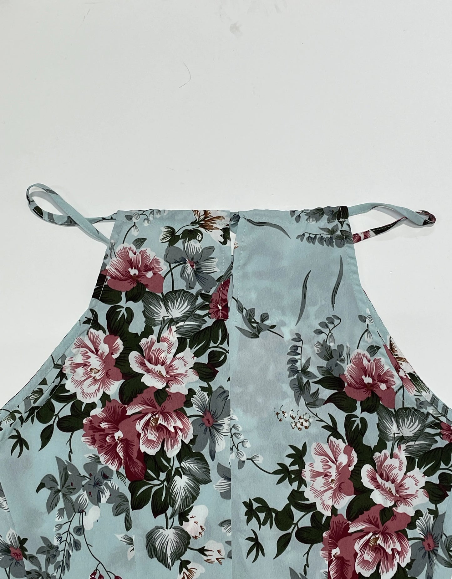 Elegant Floral Print High Slit Halter Dress