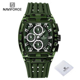 Men's Sport Chronograph – Waterproof Silicone Strap Tonneau Watch