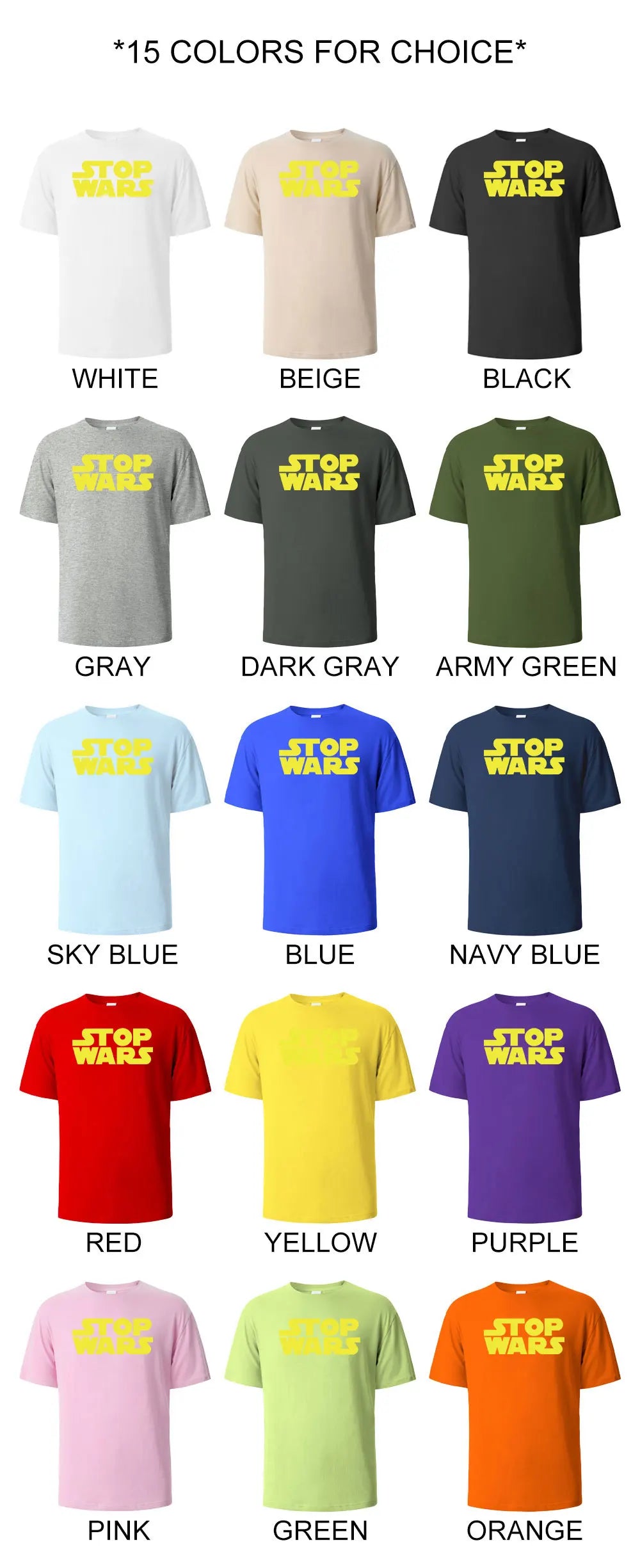 Stop Wars Graphic Cotton T-Shirt