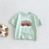 Solid Color Printed T-shirt For Kids Clothing Summer Short-sleeved Tops Fashion Simple Comfort Baby Girl And Boy Tshirts 1-7 Age
