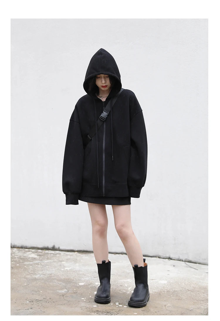 Women’s Relaxed Longline Zip-Up Hoodie