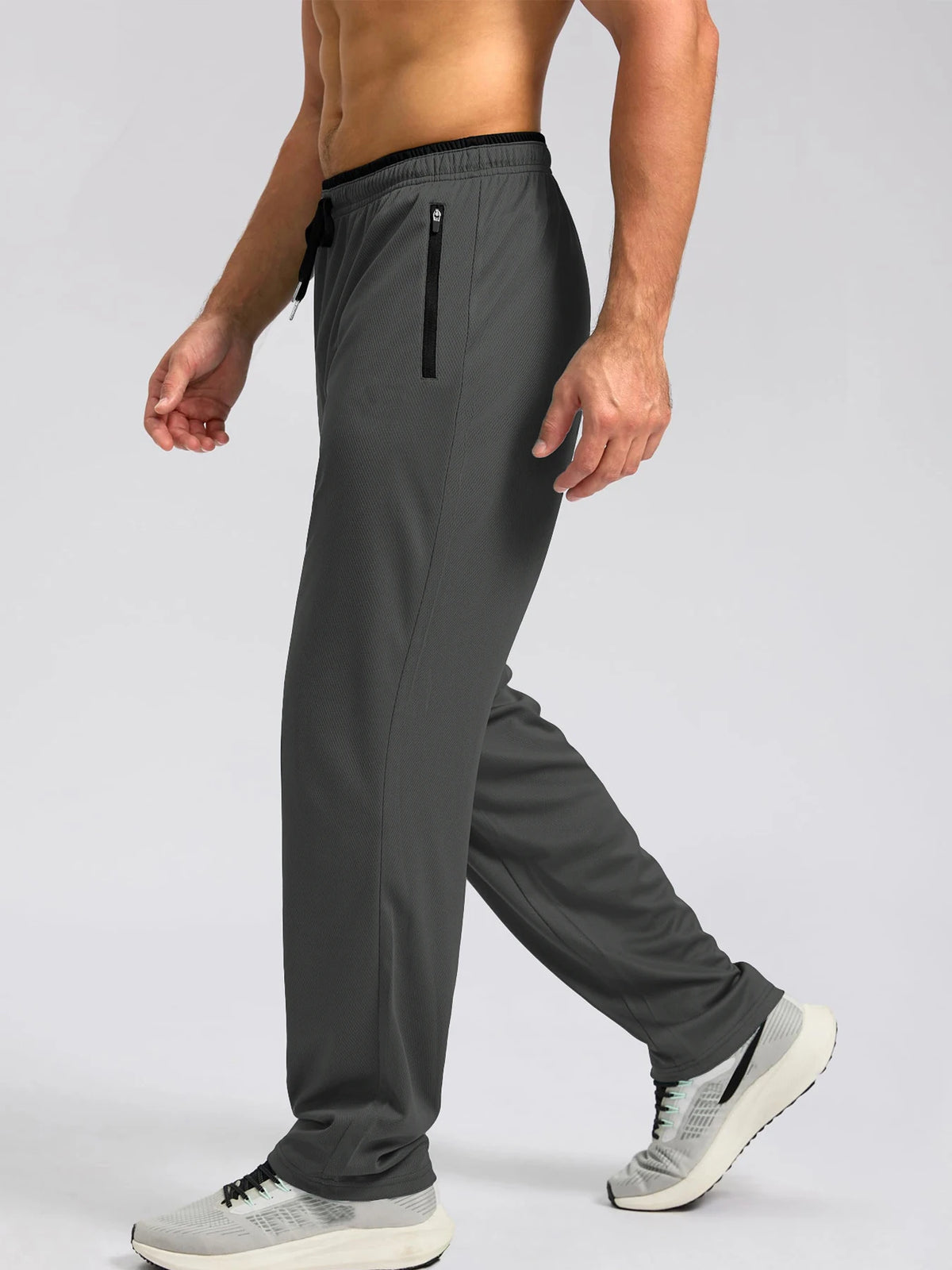 Men's Drawstring Activewear Pants with Zipper Pockets