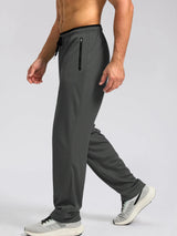 Men's Drawstring Activewear Pants with Zipper Pockets