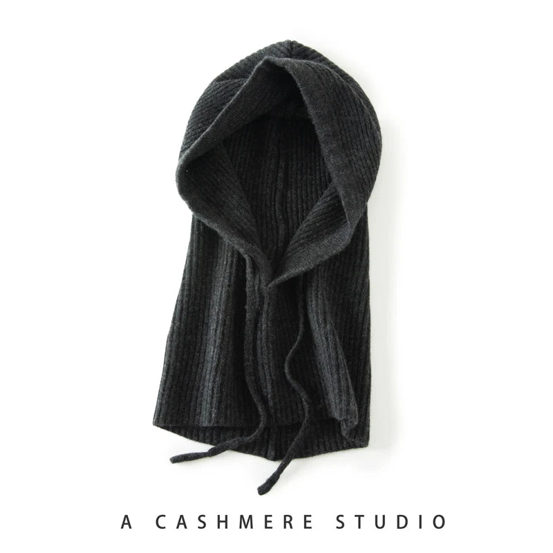 Women's Pure Cashmere Knit Beanie & Scarf Hat