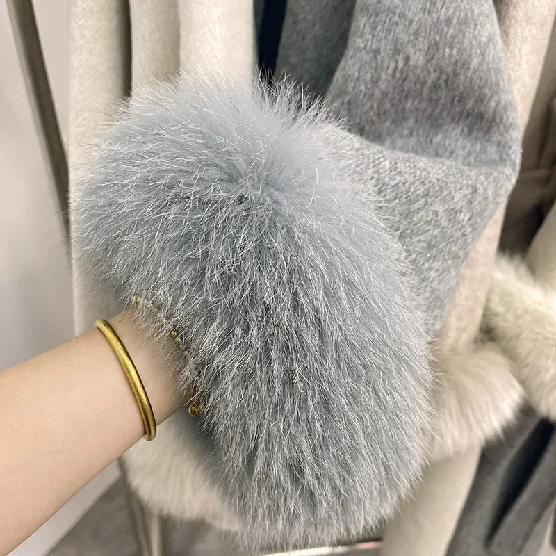 Double-Sided Wool & Fox Fur Jacket