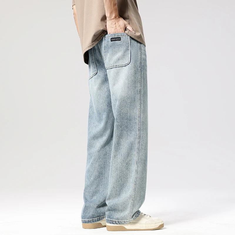 Men's Light Blue Straight-Leg Jeans