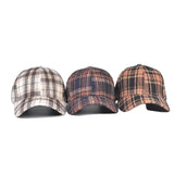 Unisex Checkered Baseball Cap with Adjustable Strap