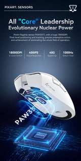 Attack Shark R1 Wireless Mouse Bluetooth Gaming Mouse,Viral Mouse Reviewed by Influencers PAW3311 Sensor,1000Hz Return-rate