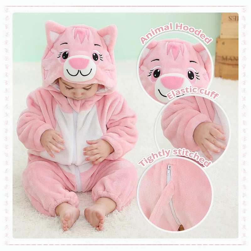 Plush Hooded Baby Winter Romper