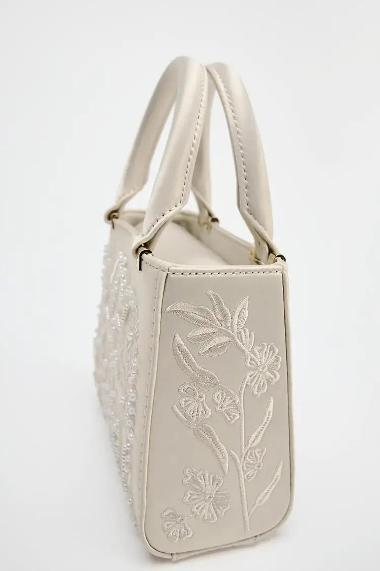 Floral Pearl Mini Duffel Bag
