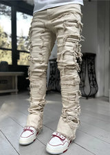 Men's Patchwork Stretch Jeans – Relaxed Fit