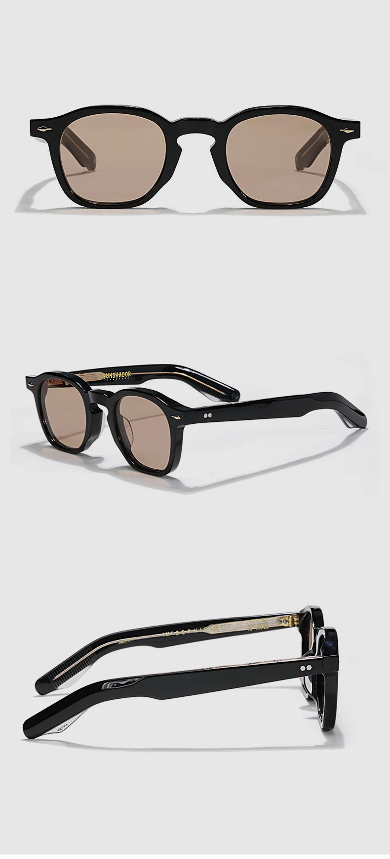 Tortoiseshell Round Acetate Sunglasses – UV400 Polarized