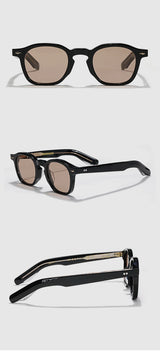 Tortoiseshell Round Acetate Sunglasses – UV400 Polarized