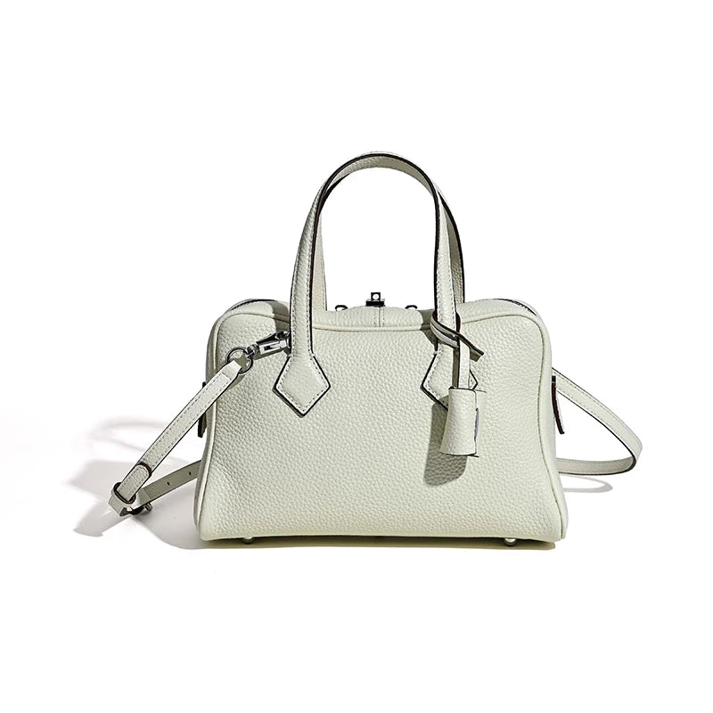 2026 Spring Luxury Brand Genuine Leather Women Bags Cowhide Casual Totes Women Handbags Fashion Silver Lock Shoulder Bags Woman