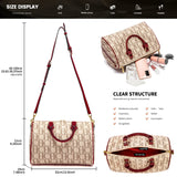 CHCH Women's Pillow Bag Autumn/Winter New Collection Letter Handbag Brown Boston Bag