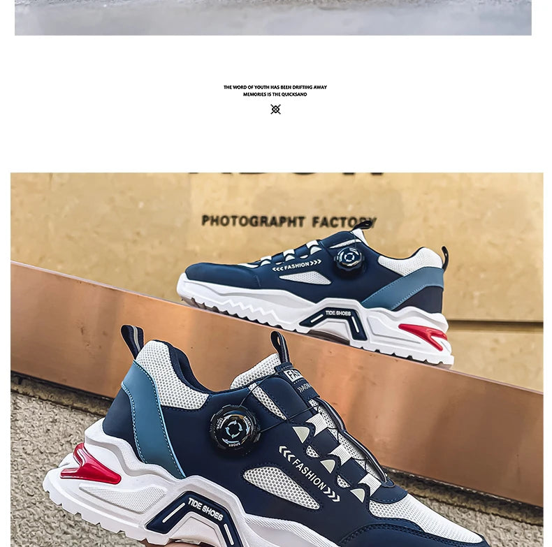 Men's Rotating Buckle Casual Sports Sneakers