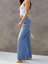 Women's Light Blue Wide-Leg Jeans | Effortless Chic