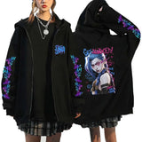 Arcane Jinx Graffiti Zipper Hoodie