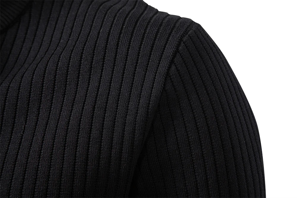 AIOPESON Ribbed Stripe Polo Shirt – Premium Men's Knit Top