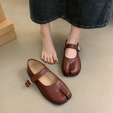 SUOJIALUN Women's Split-Toe Mary Jane Flats