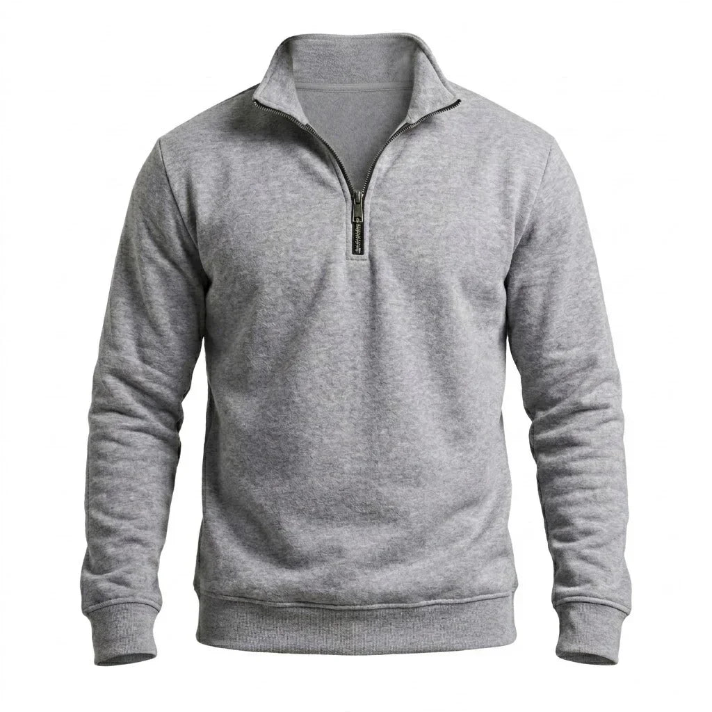 Mens Zip Up Streetwear Mock Neck Jumper Winter Warm Fleece Knit Top Long Sleeve Pullover Outdoor Work Jacket Coats Sweatshirts