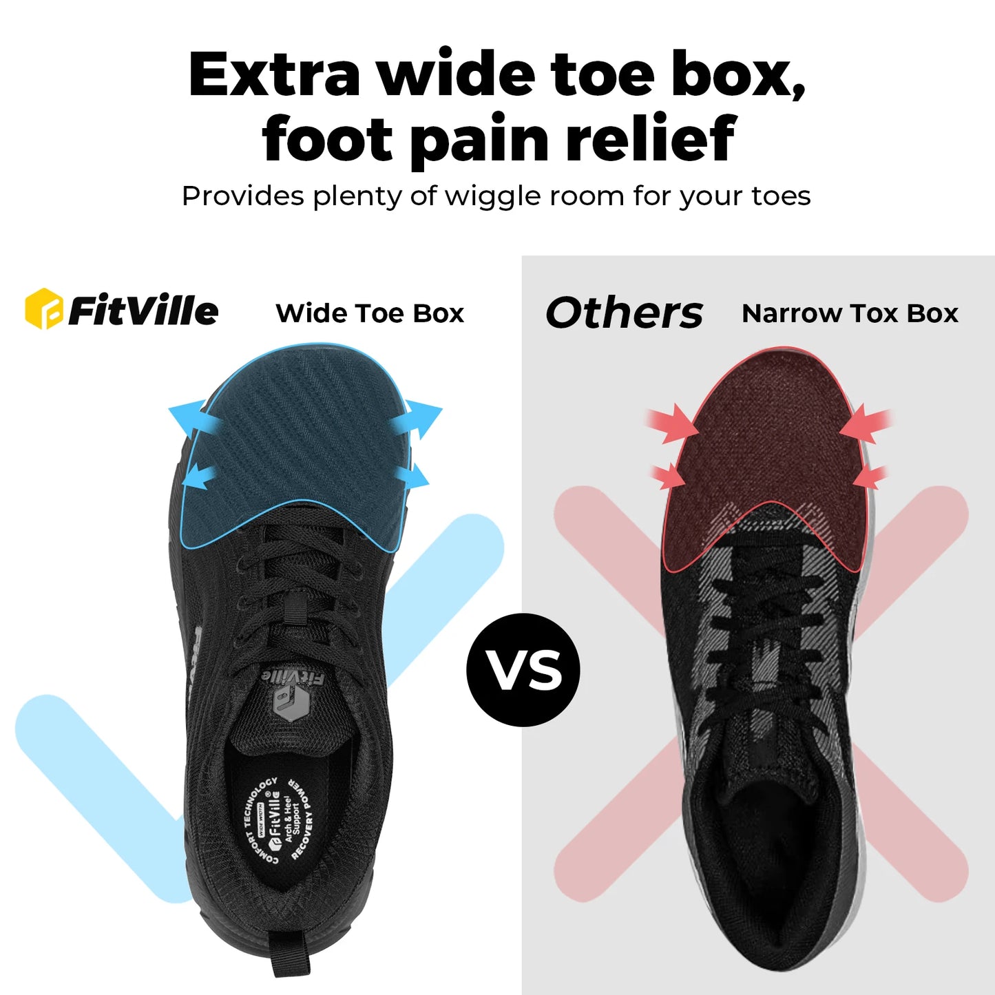 FitVille Wide Toe Box Running Shoes for Men | FlowCore V2