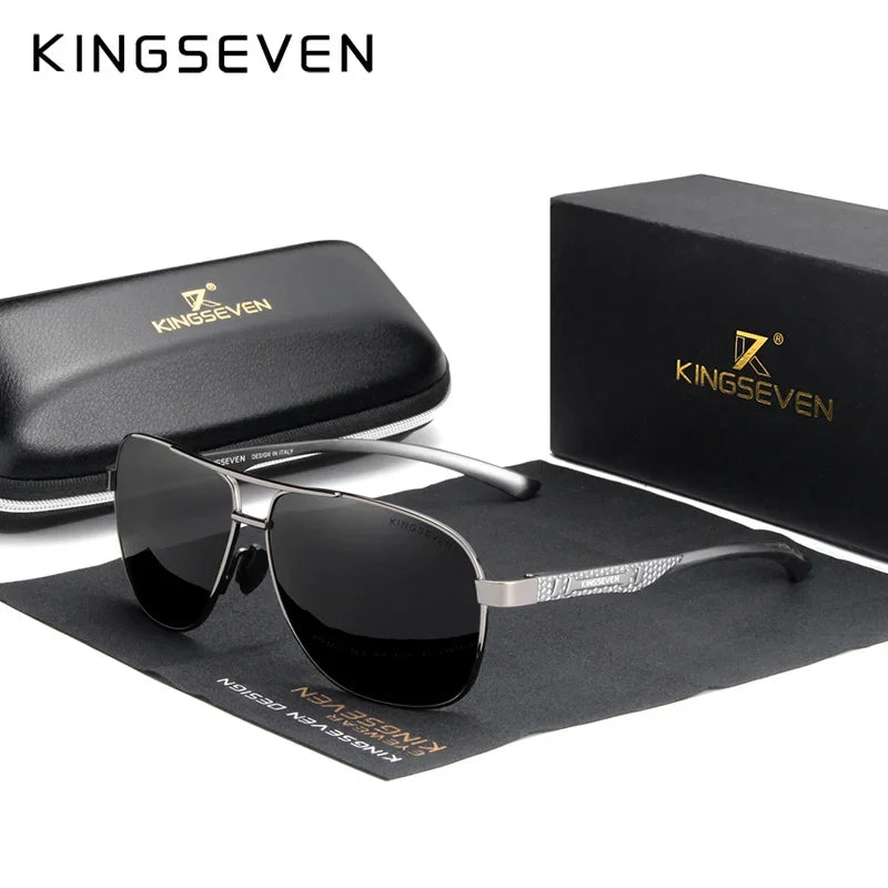 KINGSEVEN Brand Classic Male Sunglasses Men Fashion Polarized UV400 Retro Glasses Outdoor Driving Causal High Quality Eyewear