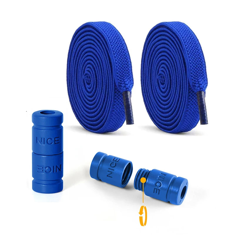 8mm Elastic No-Tie Shoelaces with Button Lock
