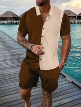 3D Geometric Color-Block Men’s Shirt