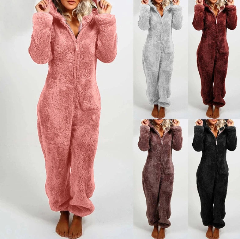 Women’s Elegant Hooded One-Piece Jumpsuit