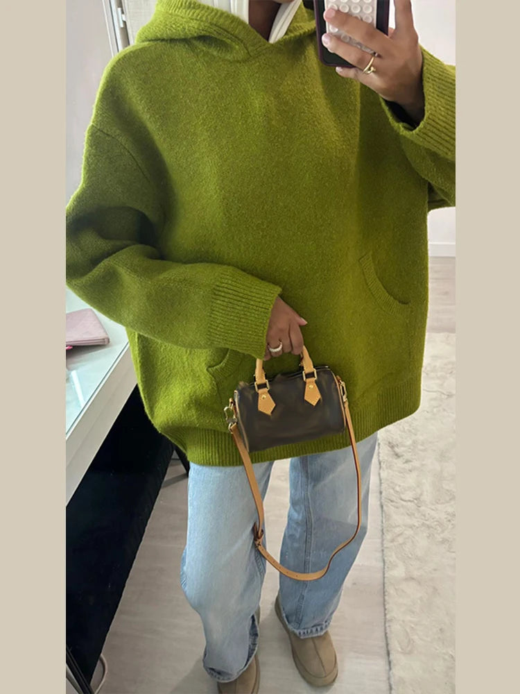 Women's Relaxed Hooded Pullover Sweater