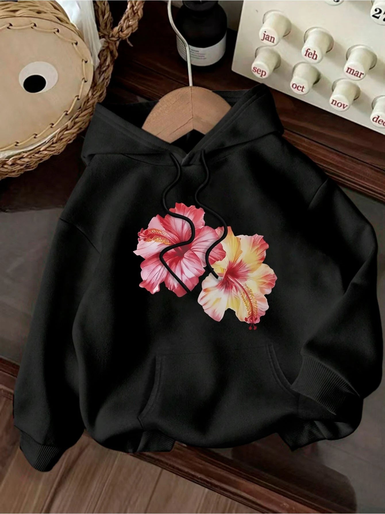 Vibrant Floral Round Neck Hoodie
