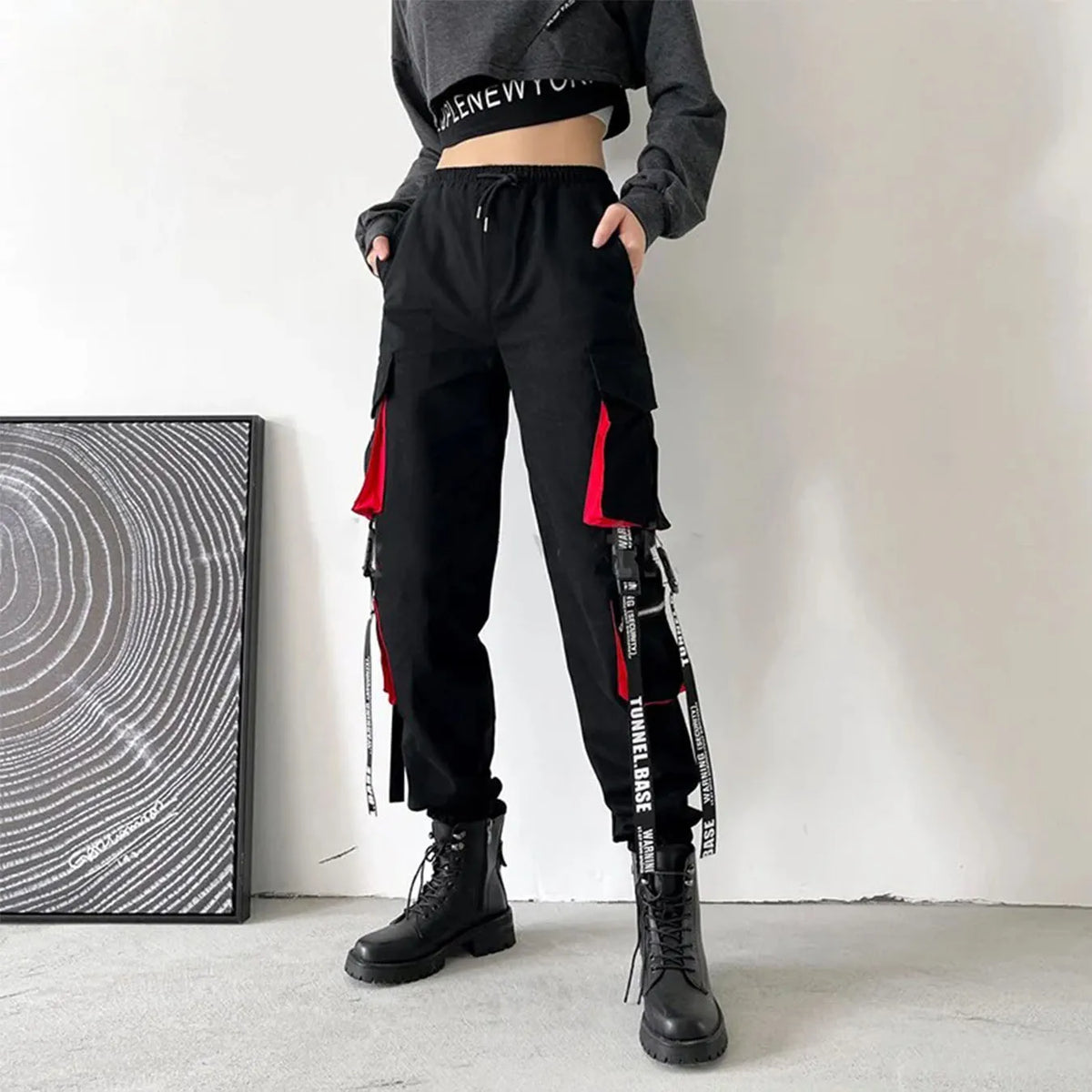 Women's High-Waist Cargo Jogger Pants