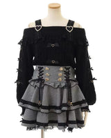 Lolita Plaid Strap Skirt – High Waist Mini for Women