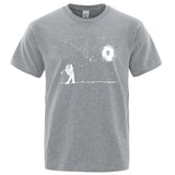 Men's High Quality Cotton Blend Funny Astronaut Print Summer T Shirt Loose O-neck Men Tshirt Short Sleeve T-shirt Male Tees Tops