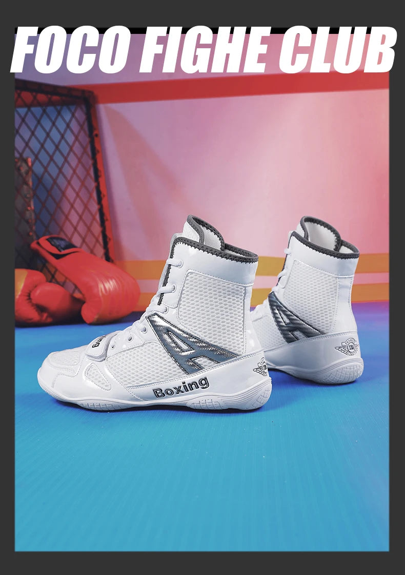 Wrestling Shoes Men 2025 High Top Professional Breathable Mesh Boxing Shoes Wrestling Fighting Sanda Weightlifting Squat Shoes