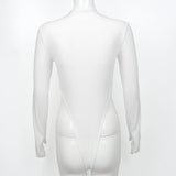 Women's Y2K Half-High Collar Long-Sleeve Slim Bodysuit