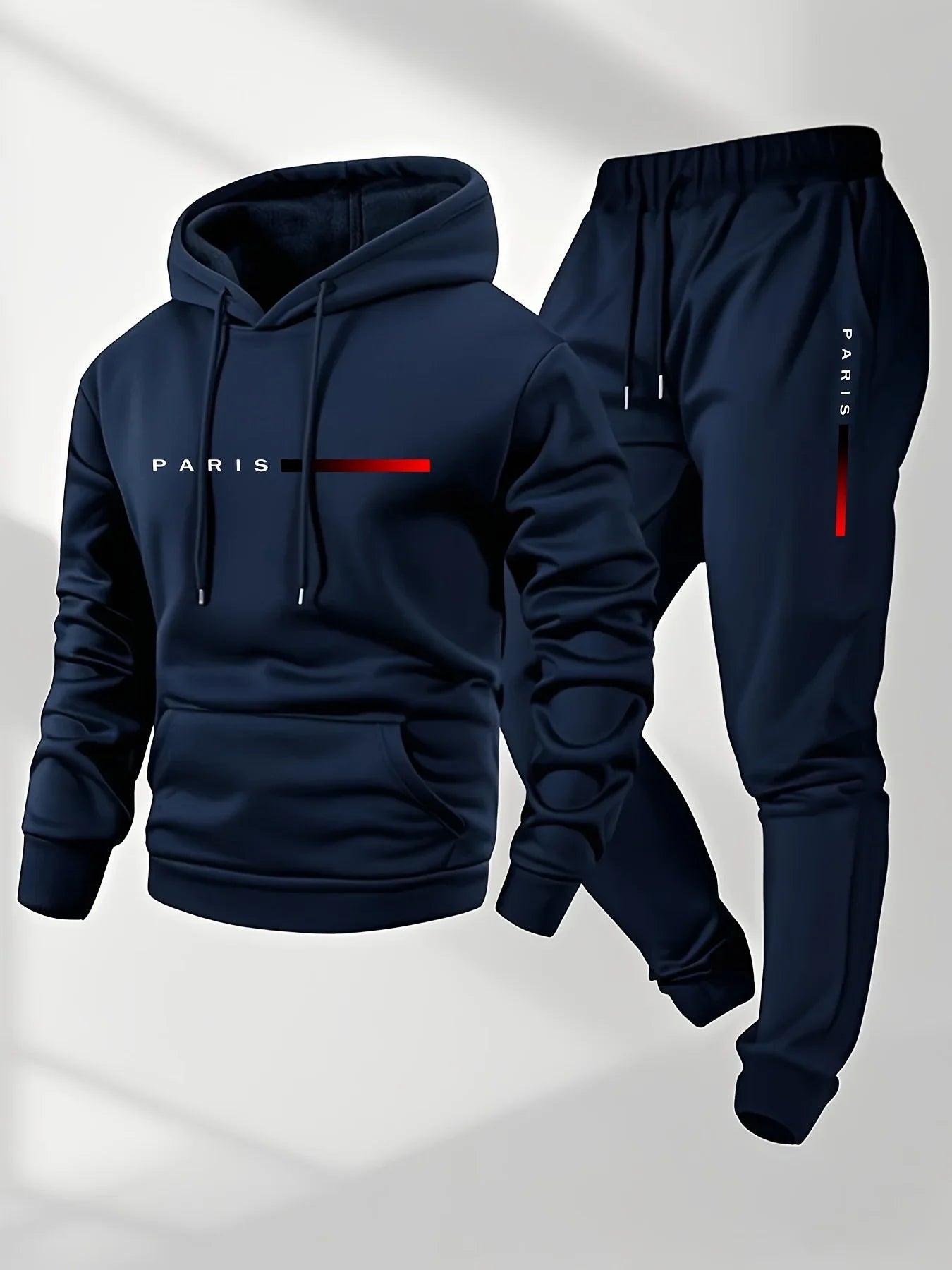 Men’s Letter Print Hooded Sportswear Set
