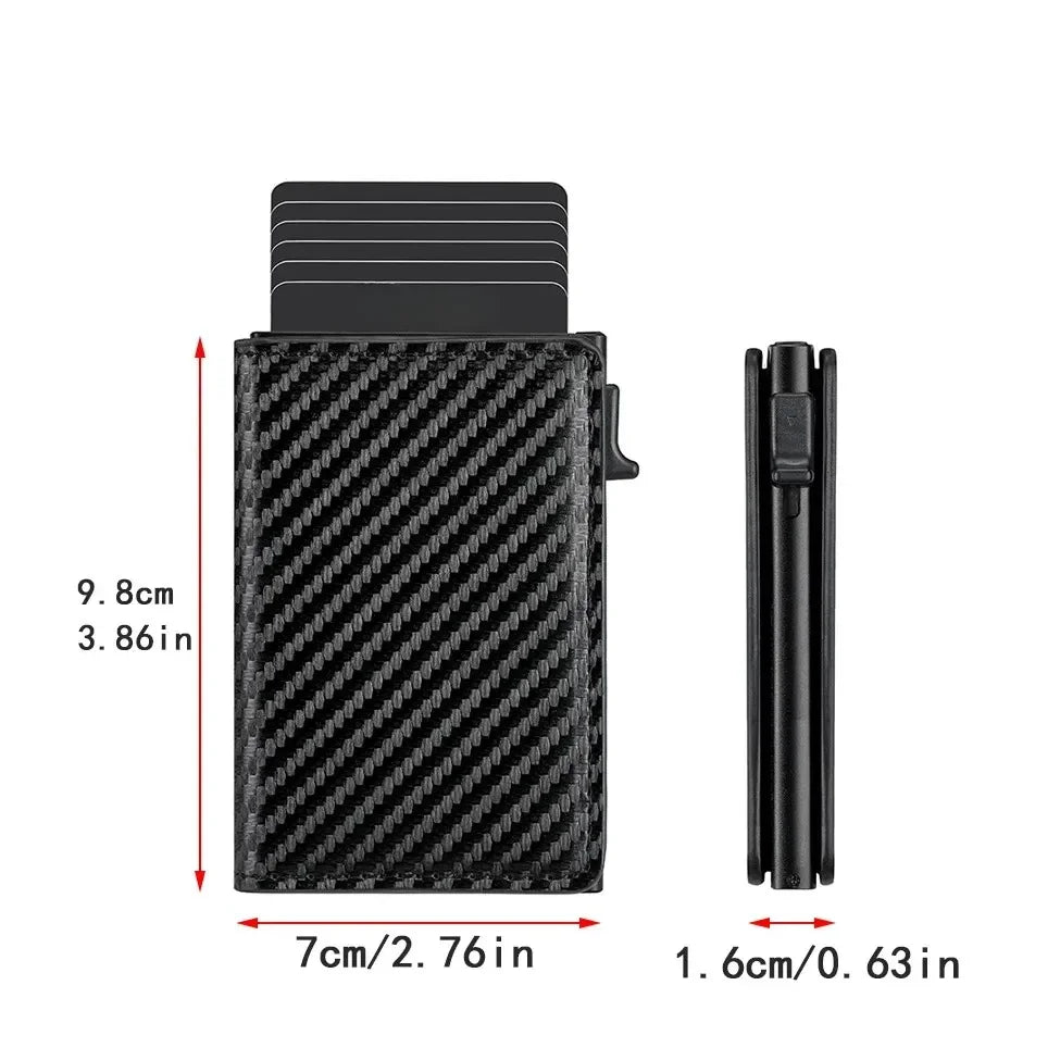 Unisex ANTI RFID Blocking Aluminum Pop-Up Card Holder Multi-Functional Designer Bank ID Card Wallet Business Purse for Men Women