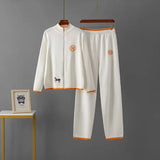 USA-Made Luxury Wool 2-Piece Set: Embroidered Horse Knit Jacket & Pants