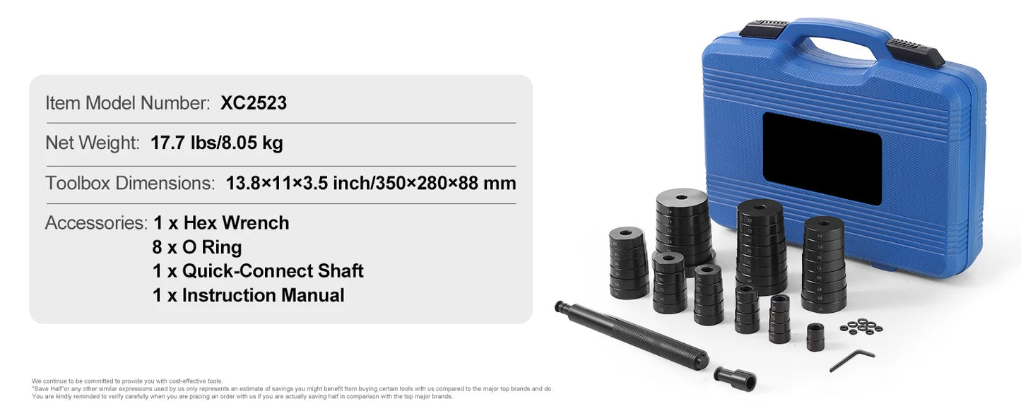 SucceBuy 52PCS Custom Bushing Bearing&Seal Driver Set Transmission Wheel Axle Bearing Race Seal Driver Installer Remover 18-65mm