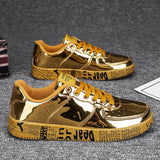 Men's Glitter Lace-Up Streetwear Sneakers