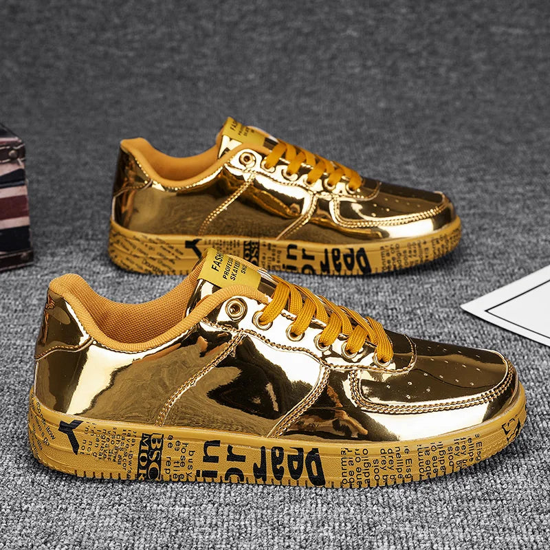 Men's Glitter Lace-Up Streetwear Sneakers