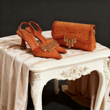 Rhinestone Pointed-Toe Heels & Bag Set | Party & Wedding