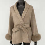 Double-Sided Wool & Fox Fur Jacket