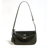 2026 Spring New Luxury Brand Women Shoulder Bags Split Leather Black Handbags Women Fashion Gold Buckle Underarm Bags